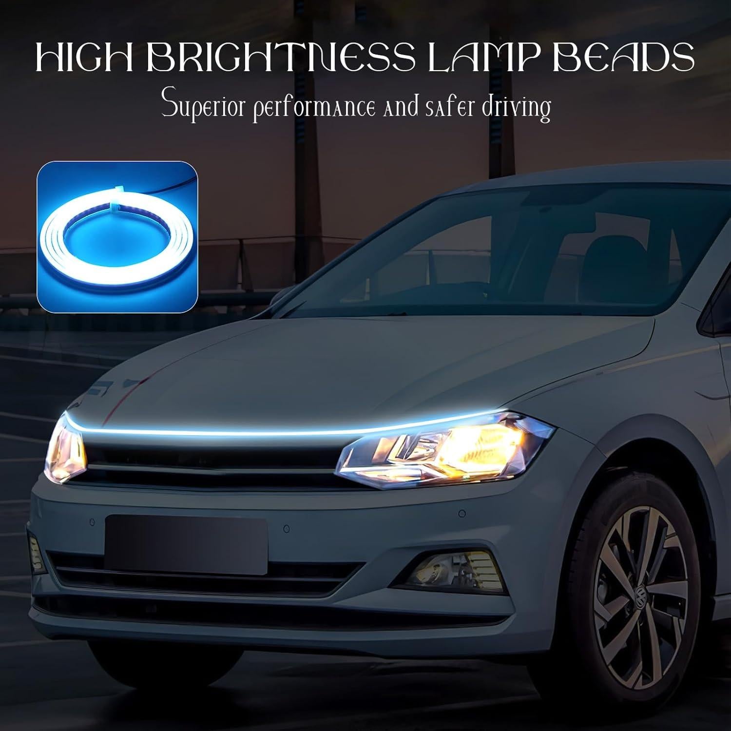 Tira de Luz LED para Coche Hbxdeco 150 cm Impermeable