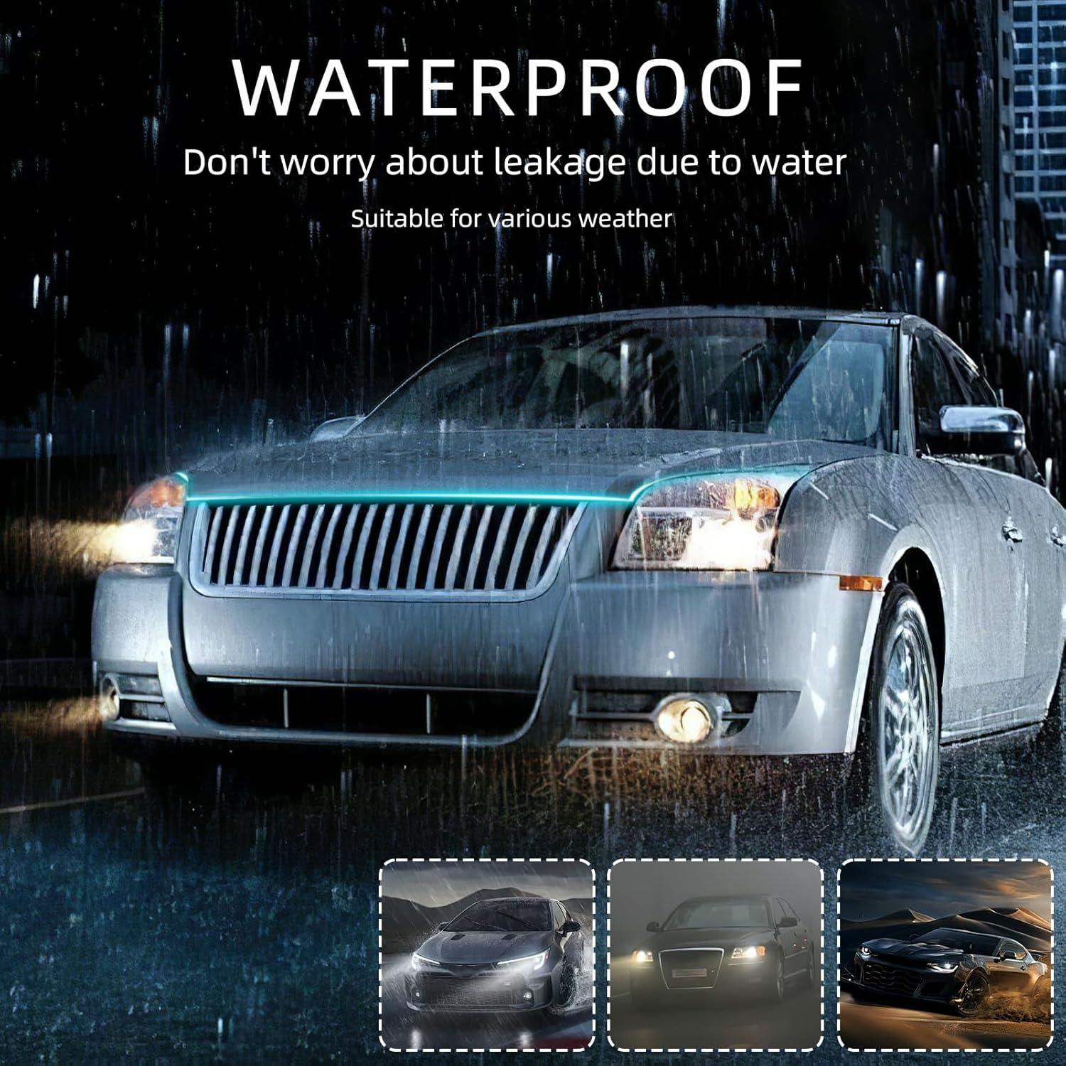 Tira de Luz LED para Coche Hbxdeco 150 cm Impermeable