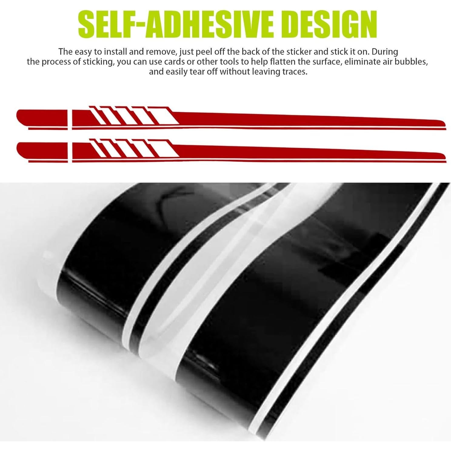 Calcomanías Lateral Coche 2 PCS awlbed Rojo 225x11.5 cm