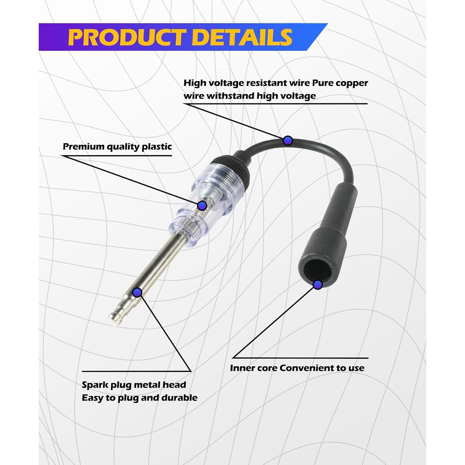 Probador de Bujías SCUARI 2 Piezas Herramienta de Diagnóstico