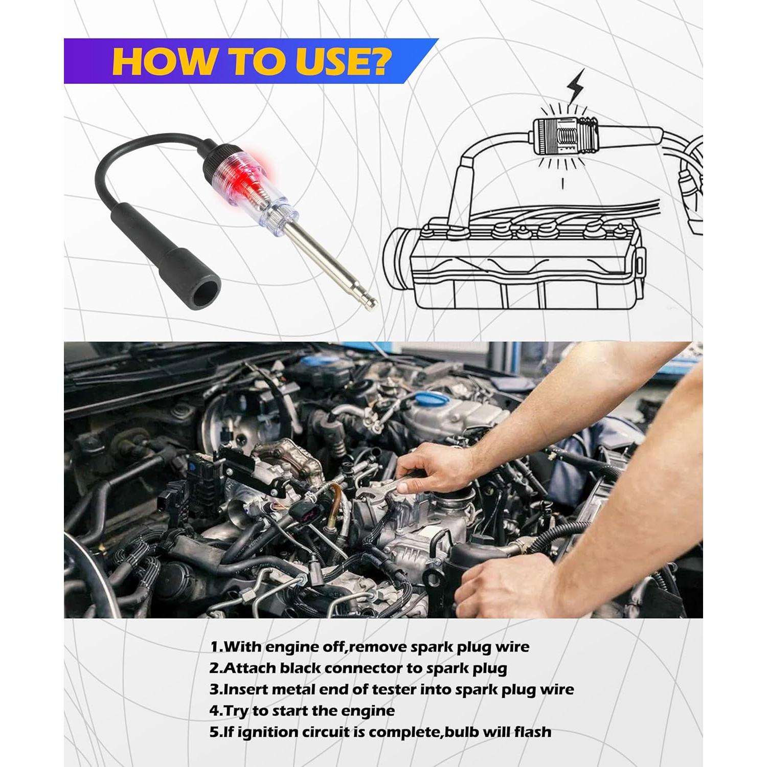 Probador de Bujías SCUARI 2 Piezas Herramienta de Diagnóstico