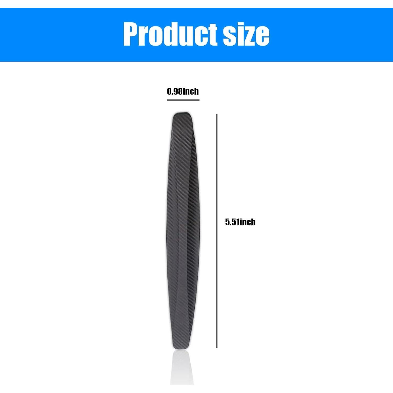 Tira Anticolisión UGSHY 4 PCS PVC Fibra Carbono 14 cm Negro