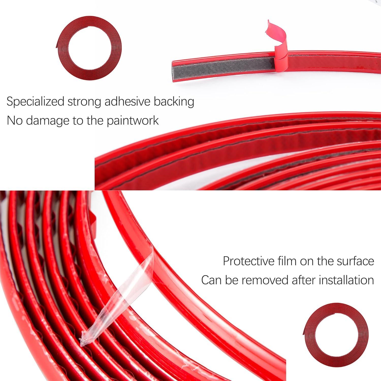 Moldura de recorte para puerta de automóvil Carleef 5m Rojo