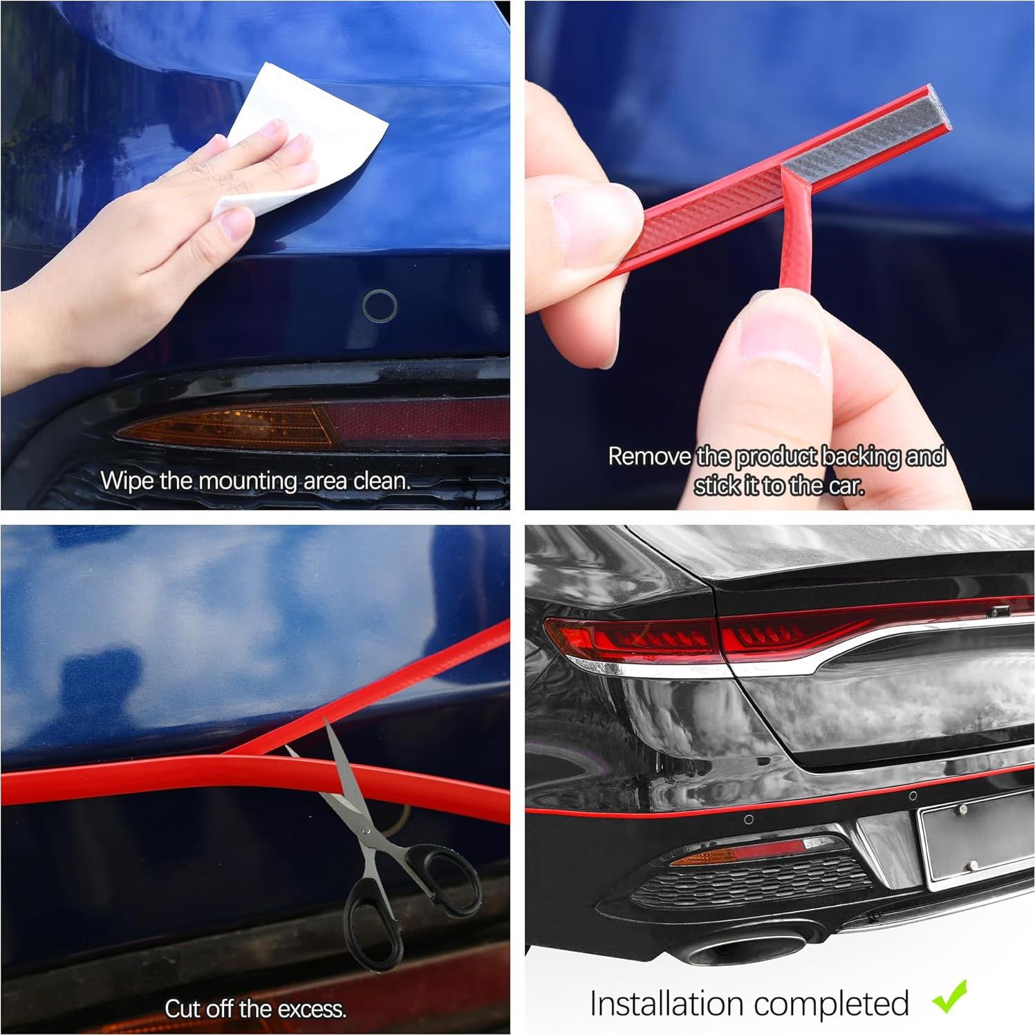 Moldura de recorte para puerta de automóvil Carleef 5m Rojo