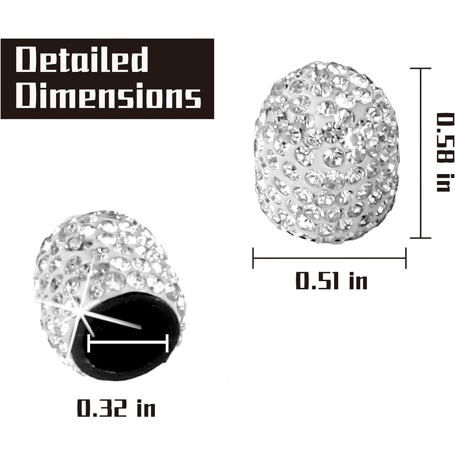 JUSTTOP 4 Tapas de Válvula de Neumático Brillantes ABS Blanco