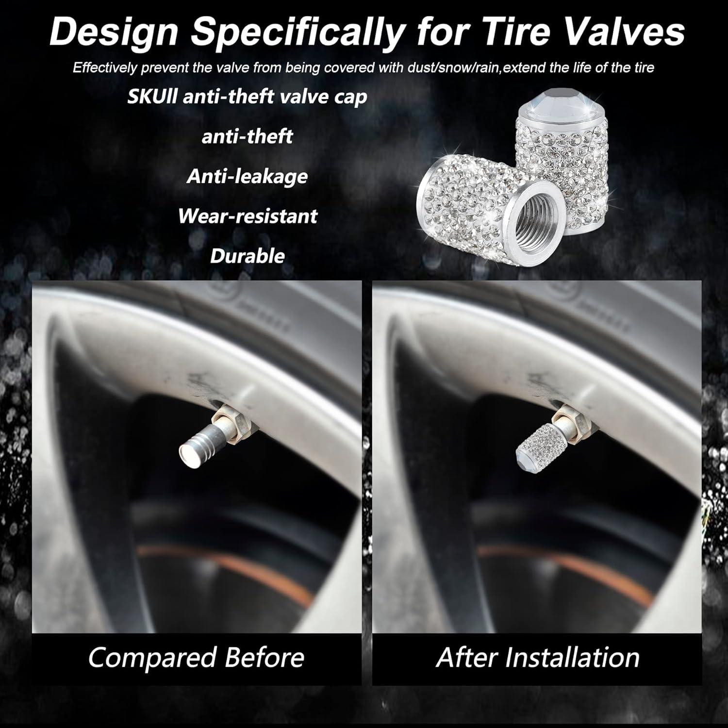 Tapas de Válvula de Neumático Alpmosn 4 Pcs Brillantes