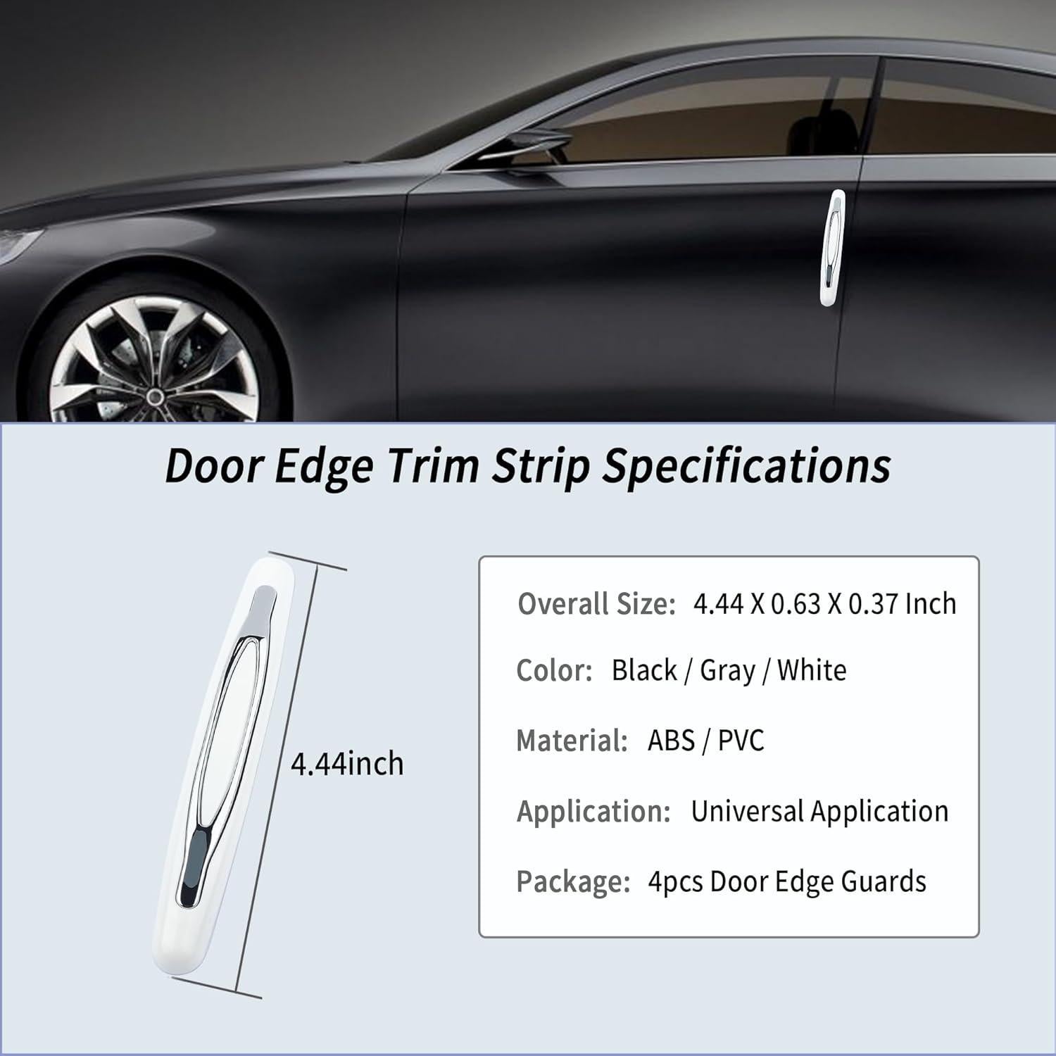 4 Protectores de Bordes de Puerta Carleef Blanco Universal