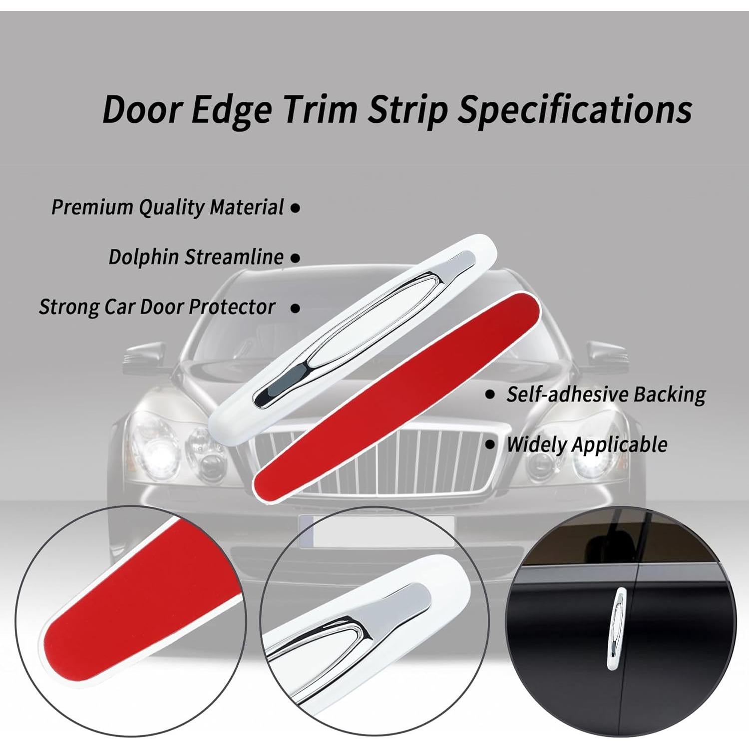 4 Protectores de Bordes de Puerta Carleef Blanco Universal