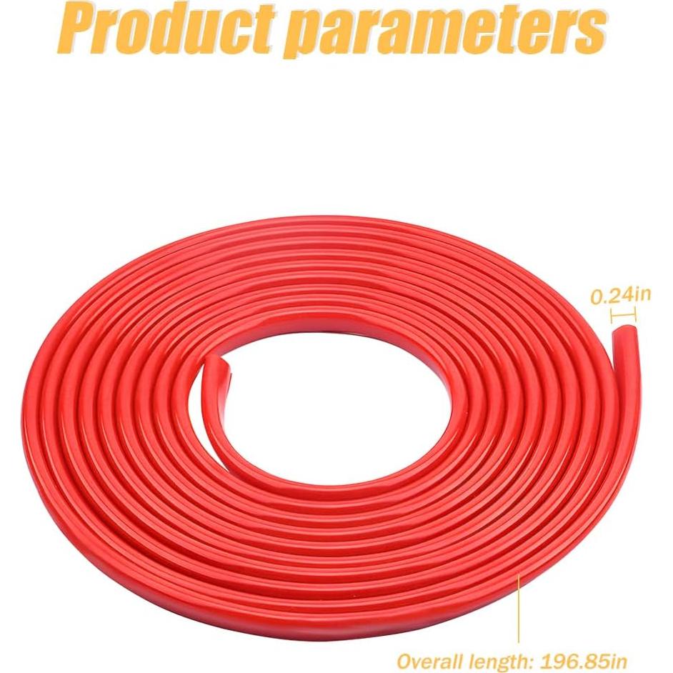 Protectores de Bordes de Puerta de Coche Moly Magnolia 16Ft Rojo