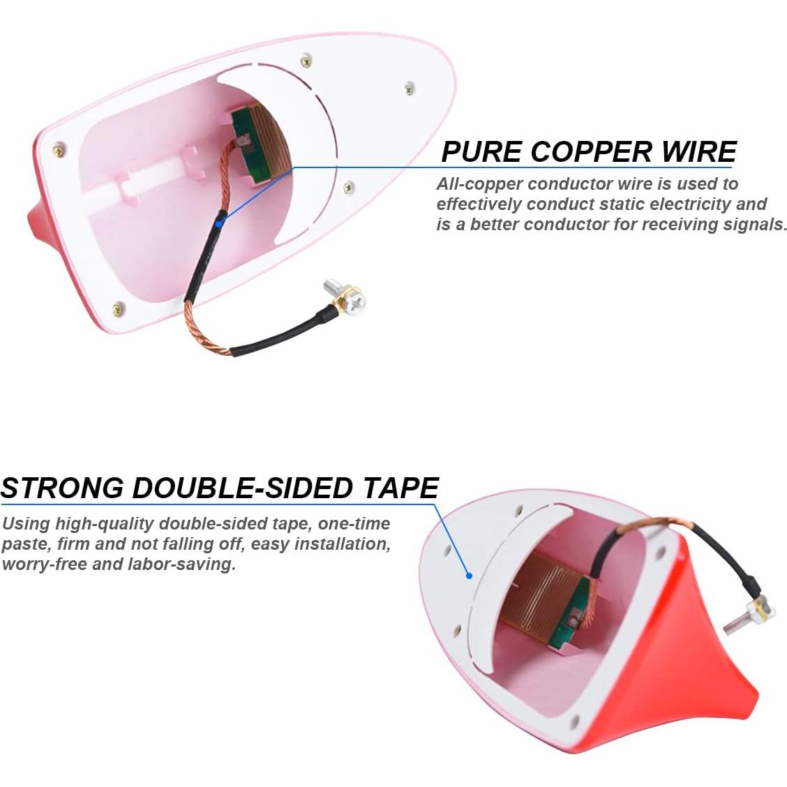 Cubierta de Antena de Aleta de Tiburón Moly Magnolia Rojo