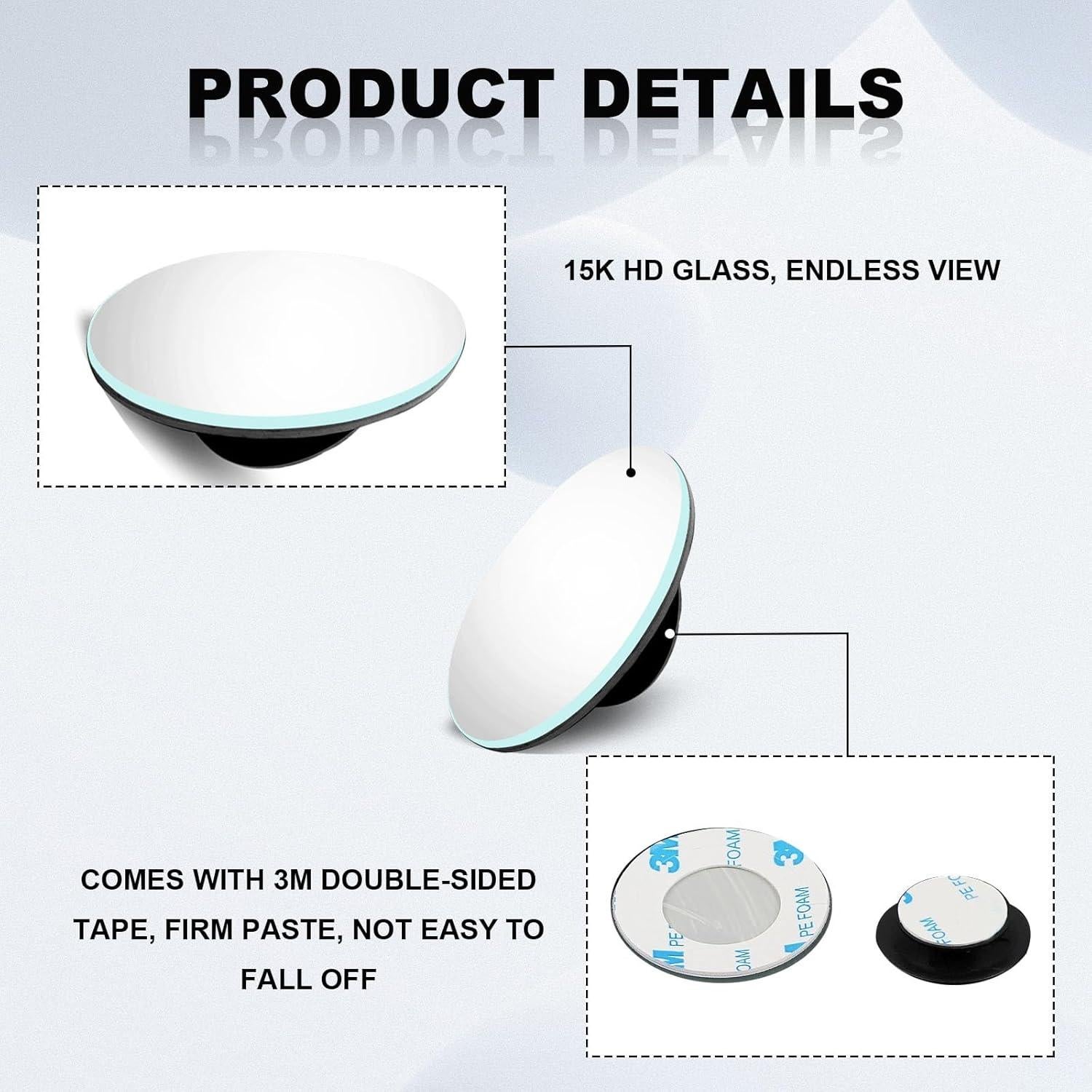 Espejos de Punto Ciego CmeRto 5,08 cm Ajustables 360°