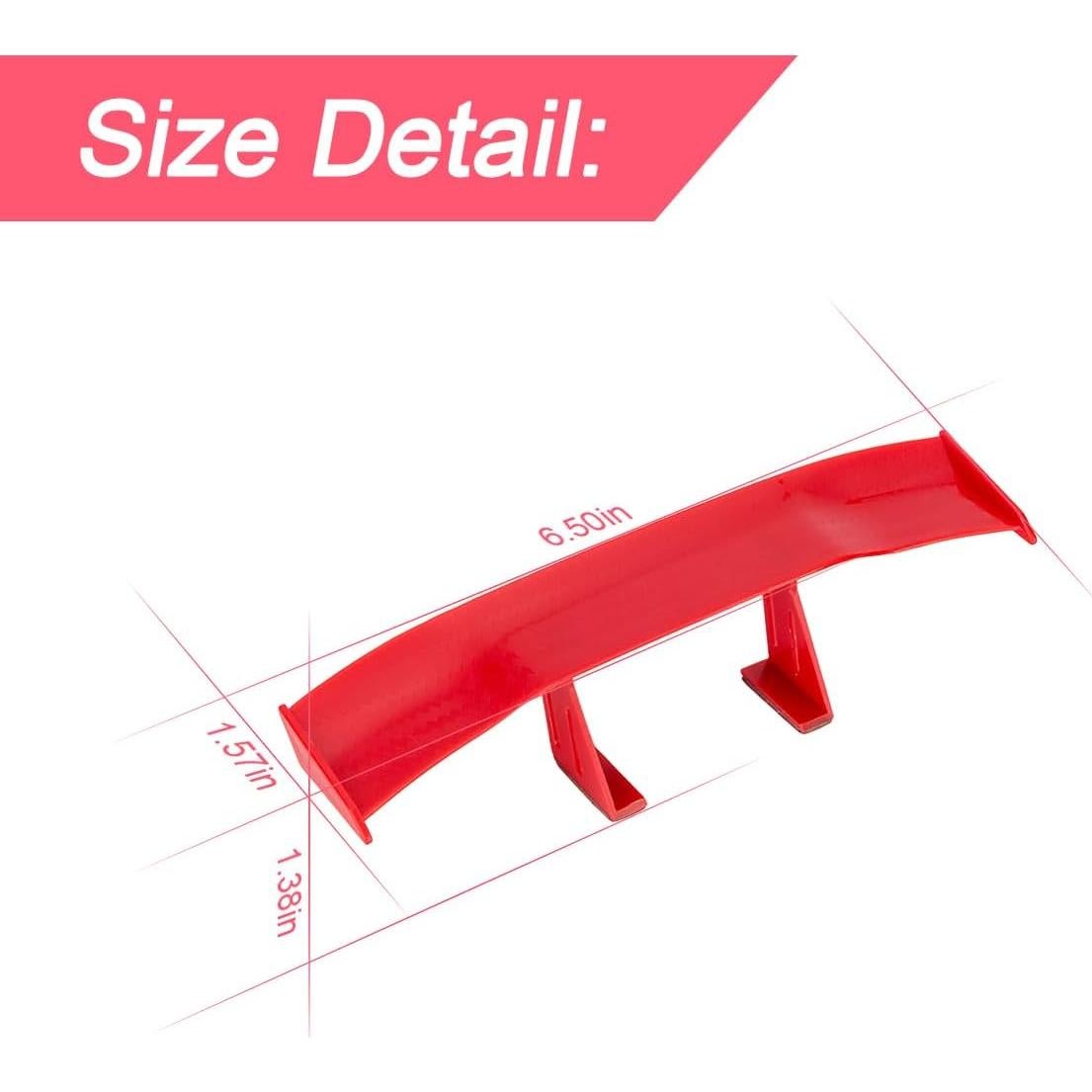 Alerón Mini para Coche BLAU GRUN 17x3.6 cm Rojo 3 Piezas