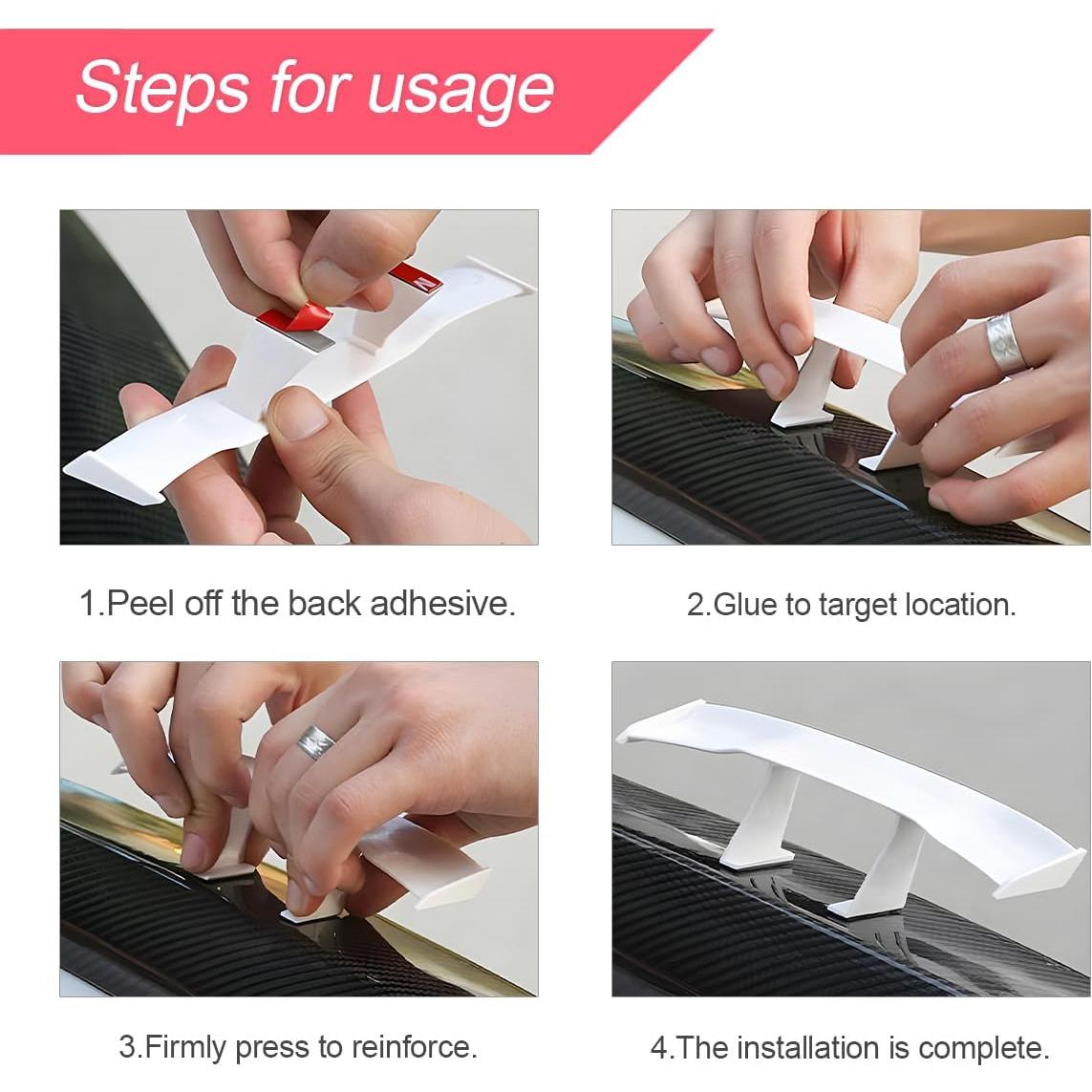 Alerón Mini para Coche BLAU GRUN 17x3.6 cm Rojo 3 Piezas