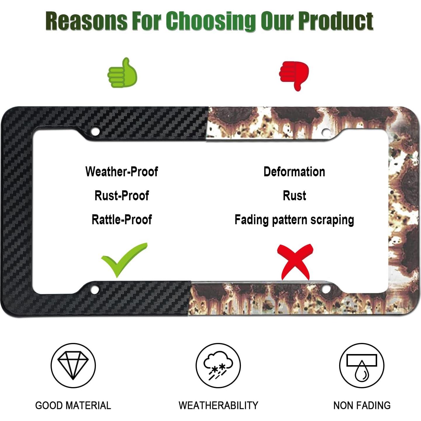 Marco de Placa de Licencia Fibra de Carbono FBJTDQ 2 Piezas