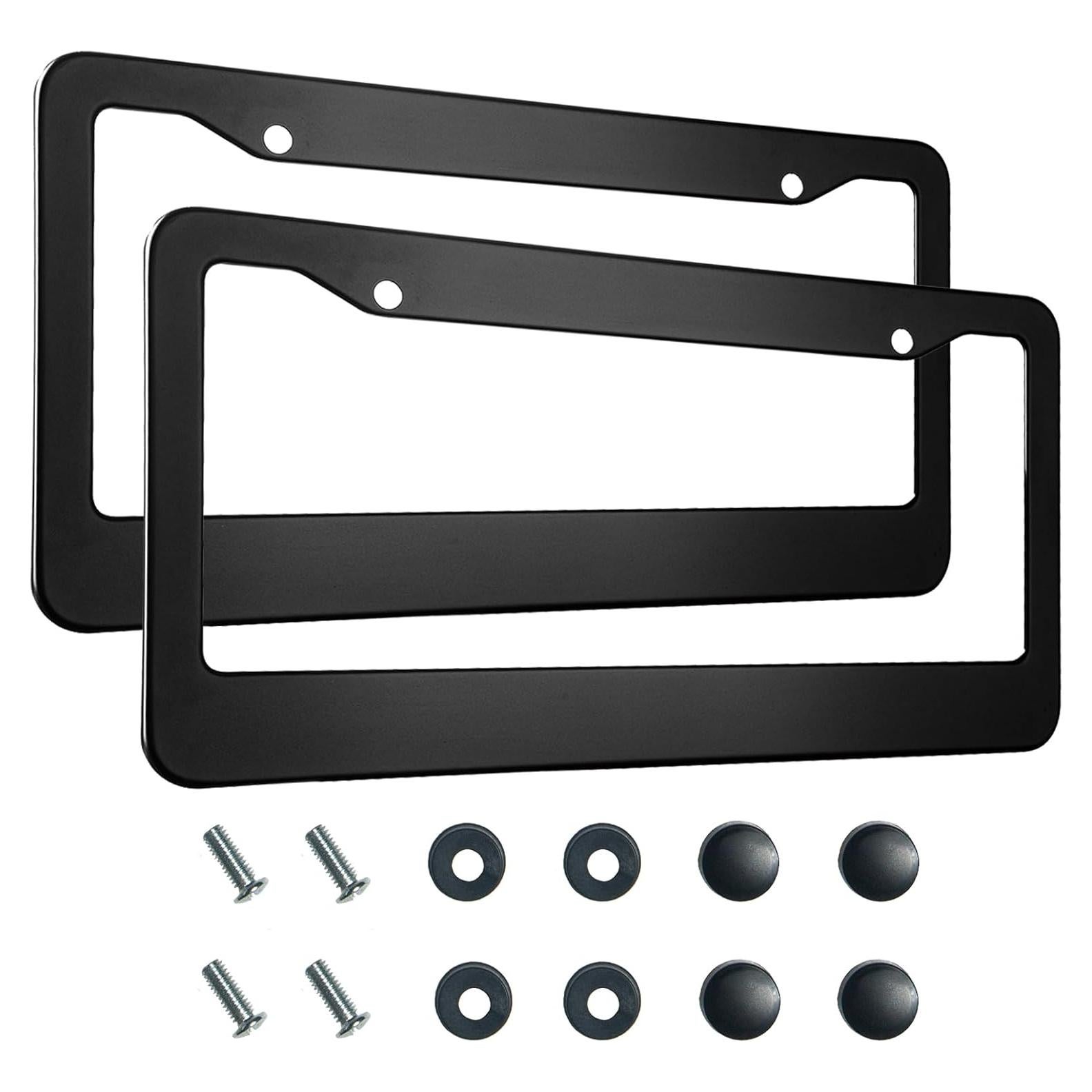 2 Marcos de Placa de Licencia Aluminio Negro Lengnoyp