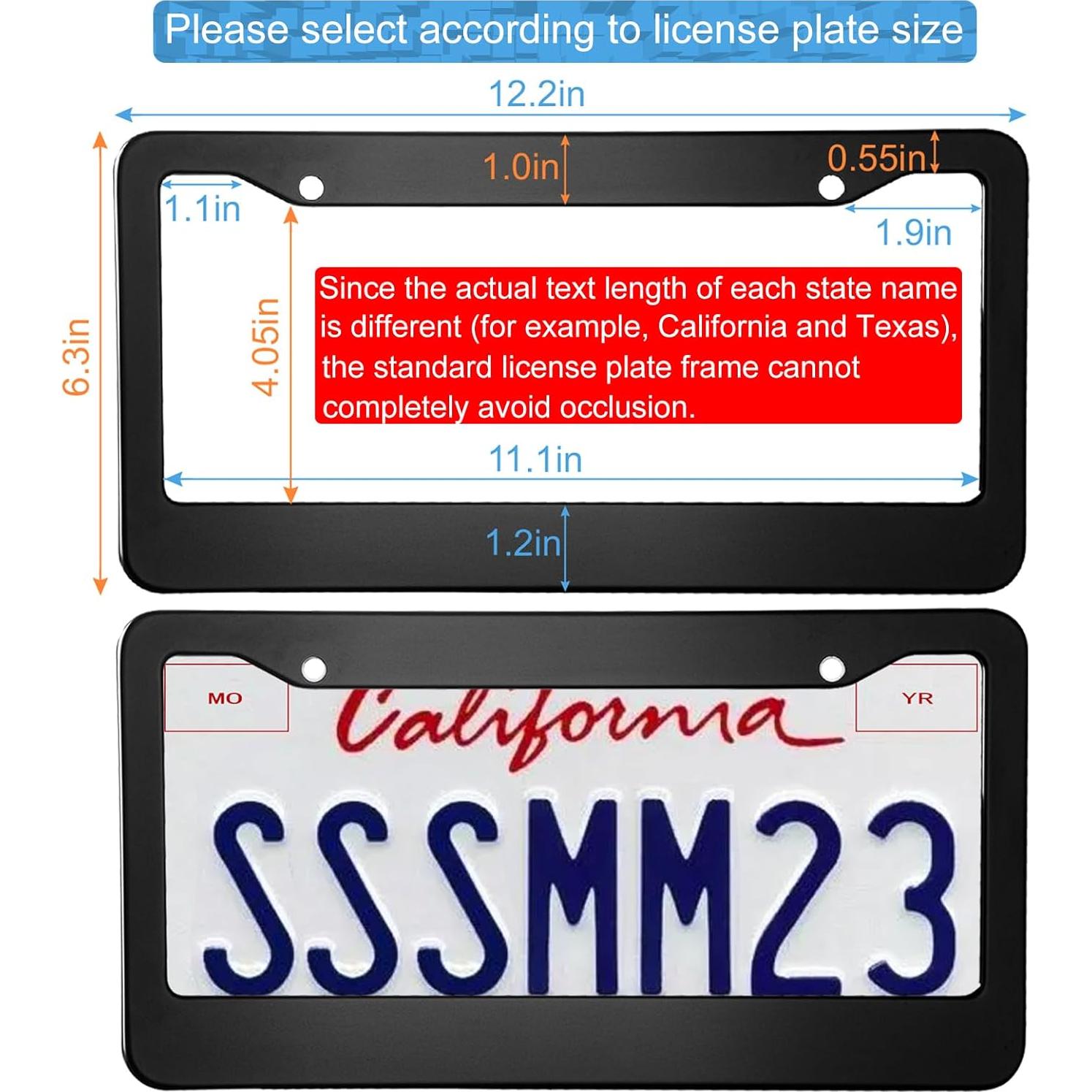 2 Marcos de Placa de Licencia Aluminio Negro Lengnoyp