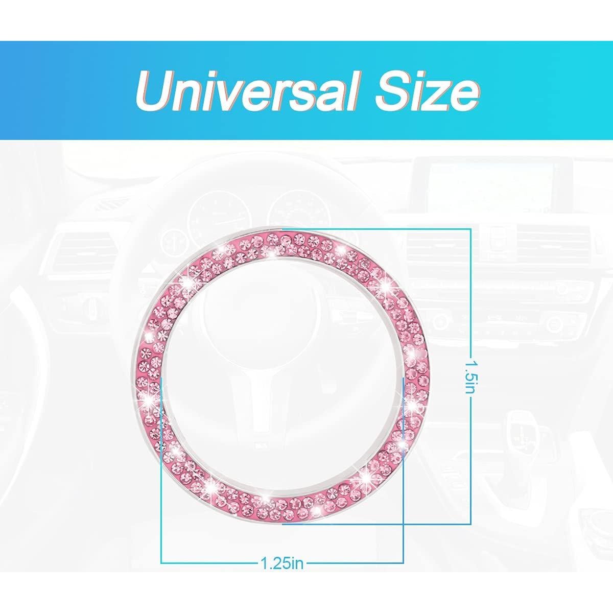 Anillos de Cristal Brillante XINLIYA para Coche Rosa - 2 Piezas