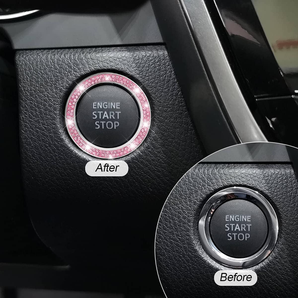 Anillos de Cristal Brillante XINLIYA para Coche Rosa - 2 Piezas