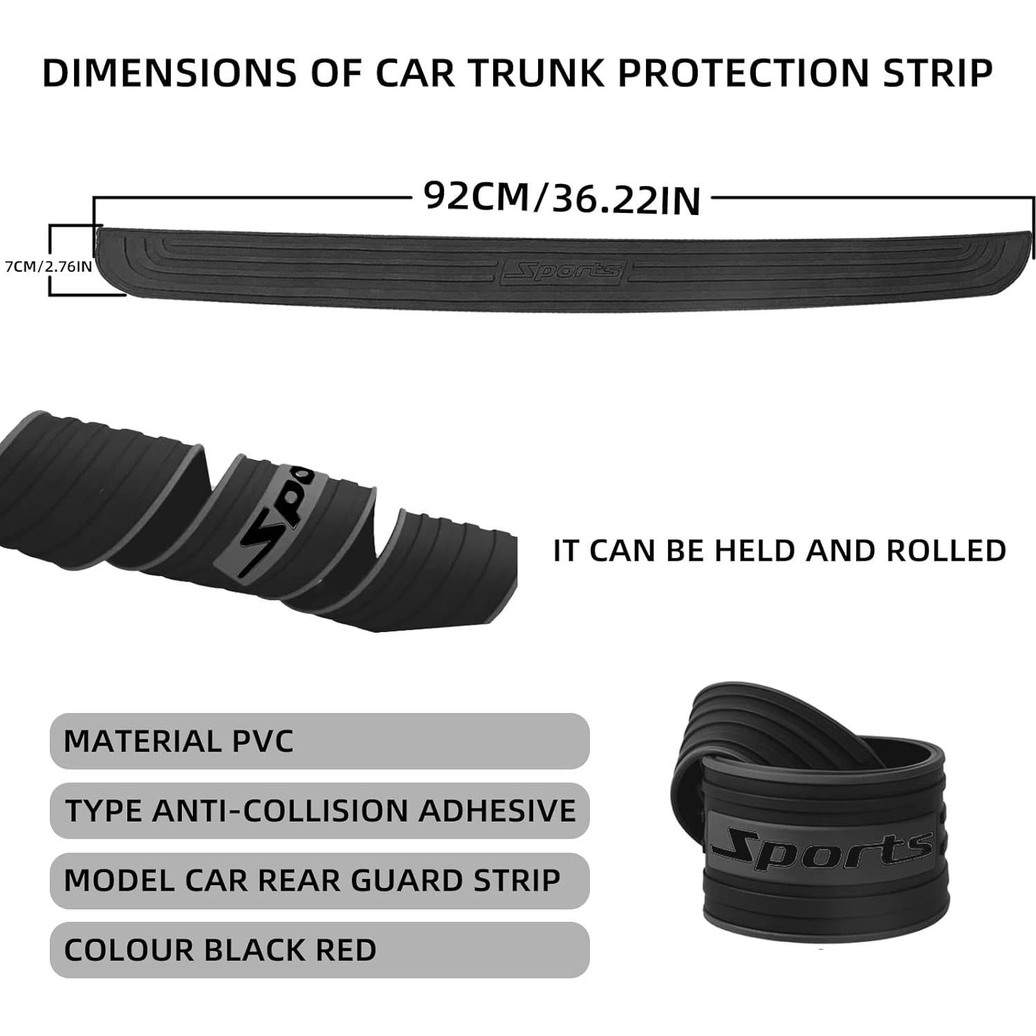 Protector de Parachoques Trasero KEVWR 89,22 cm Negro Universal