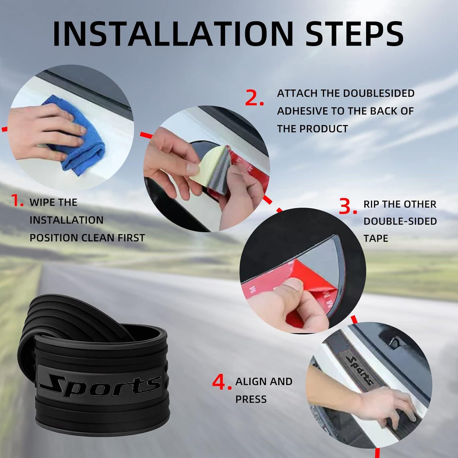 Protector de Parachoques Trasero KEVWR 89,22 cm Negro Universal