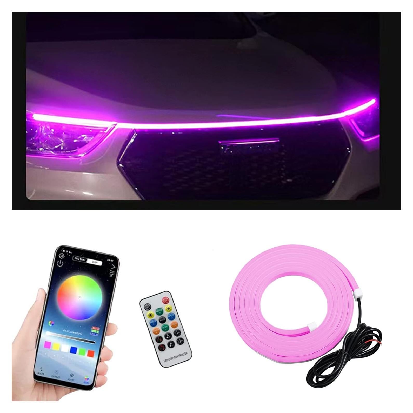 Tira LED Rosa Sodcay 149,86 cm Impermeable 12V Coche