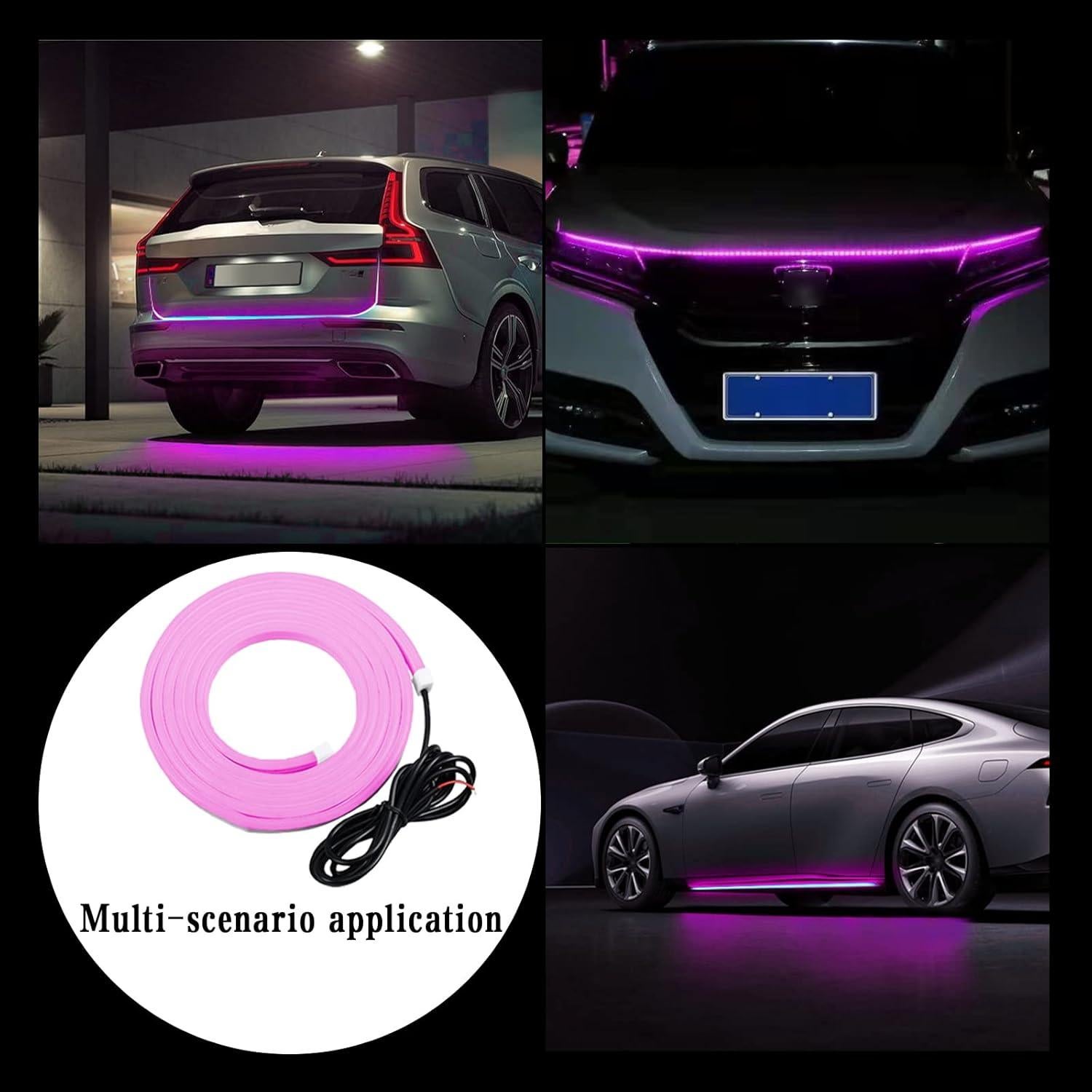 Tira LED Rosa Sodcay 149,86 cm Impermeable 12V Coche