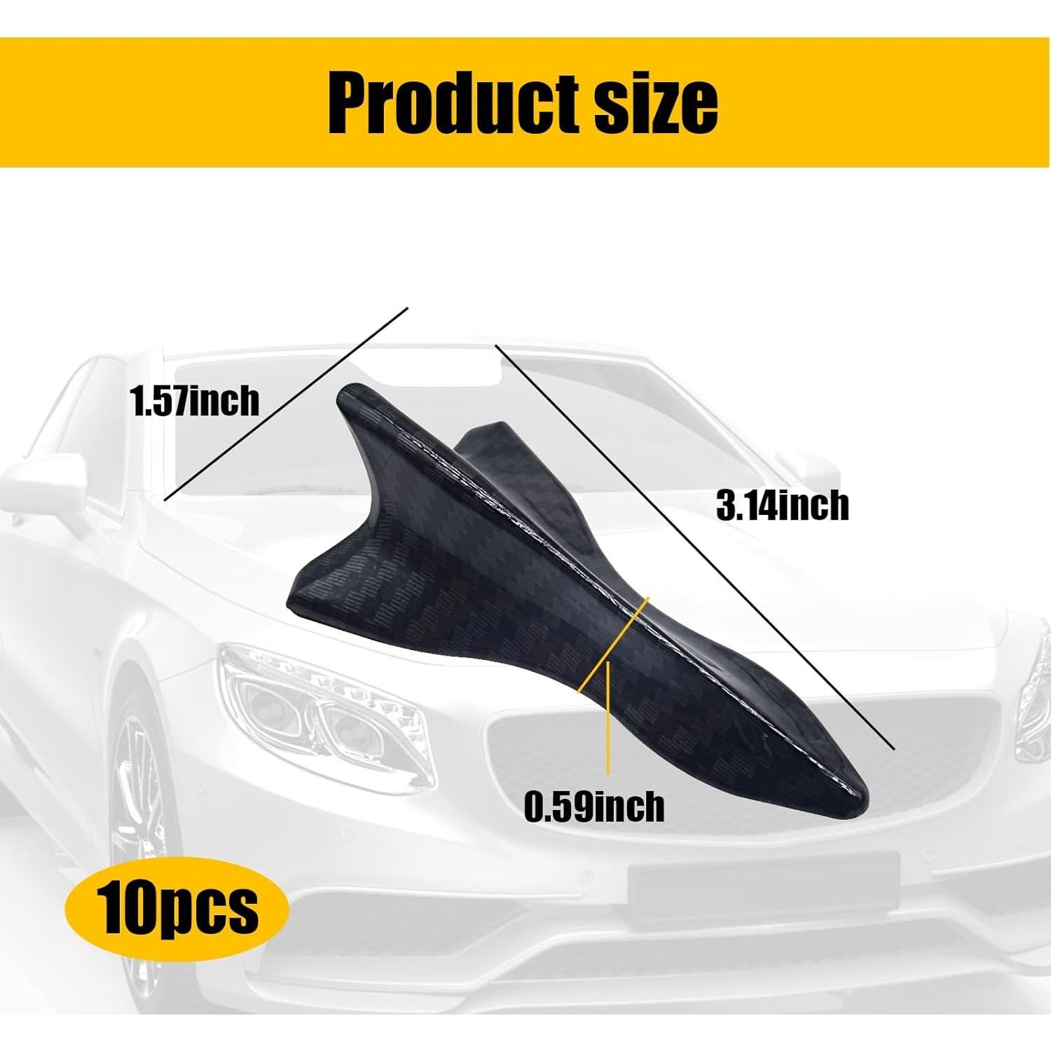 Kit de Antena de Aleta de Tiburón Fogfar 10 Piezas Fibra Carbono