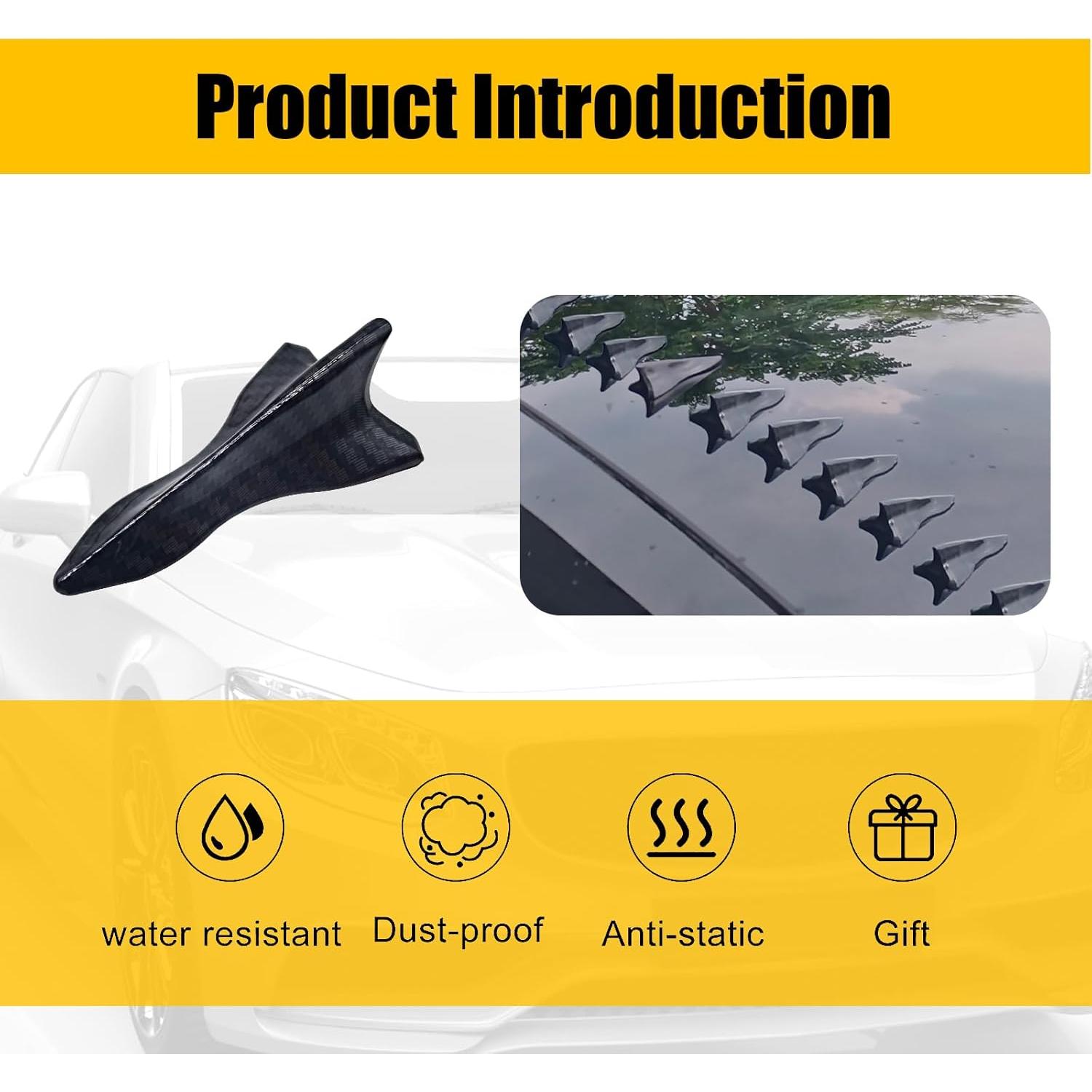 Kit de Antena de Aleta de Tiburón Fogfar 10 Piezas Fibra Carbono