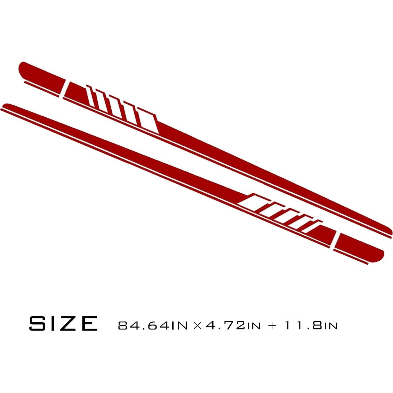 Calcomanías Lateral de Puerta Luminuti Rojo 225x11.5cm 2 Pcs