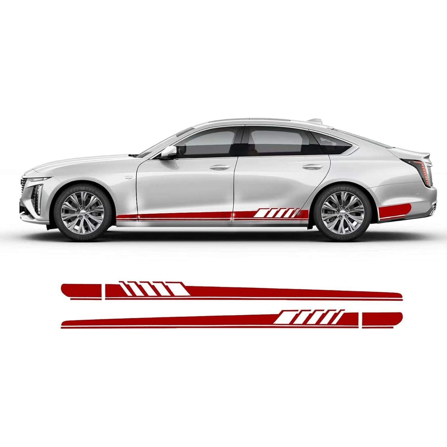 Calcomanías Lateral de Puerta Luminuti Rojo 225x11.5cm 2 Pcs