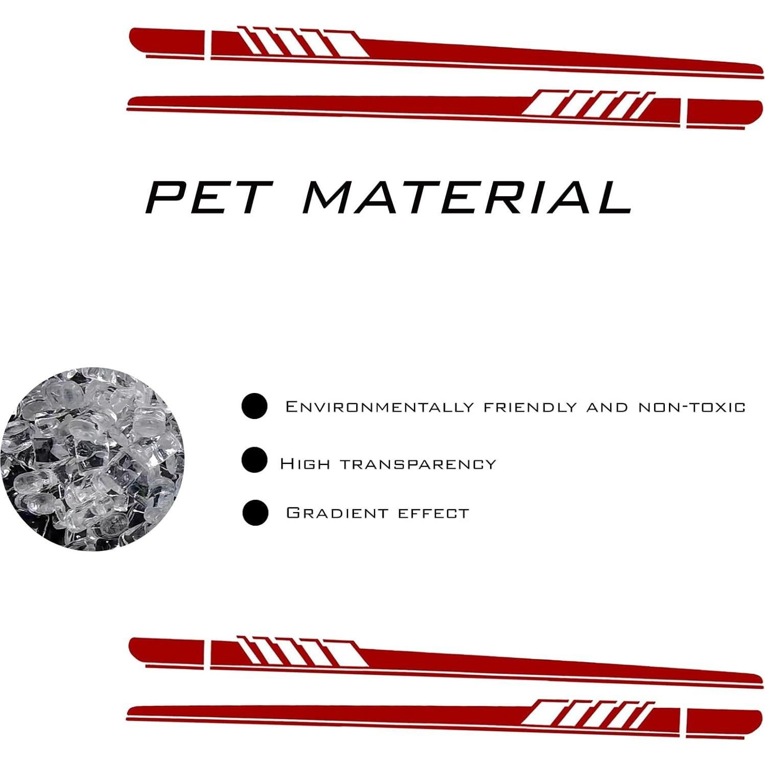 Calcomanías Lateral de Puerta Luminuti Rojo 225x11.5cm 2 Pcs