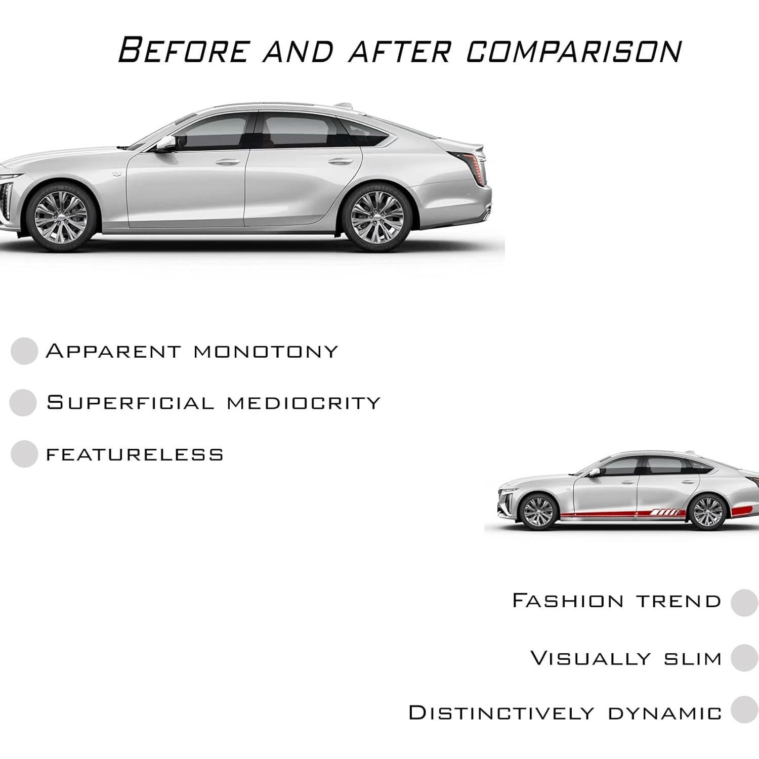 Calcomanías Lateral de Puerta Luminuti Rojo 225x11.5cm 2 Pcs