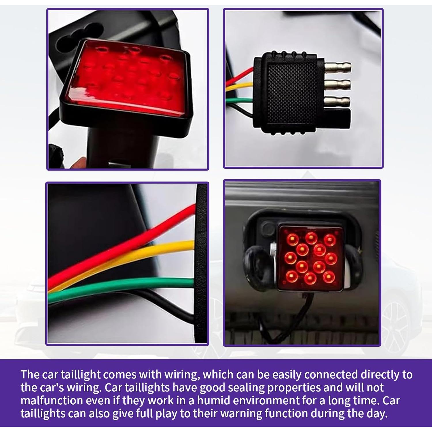 Luces de Remolque LED FEDOEY 12V Rojo 2 Pcs 2500LM