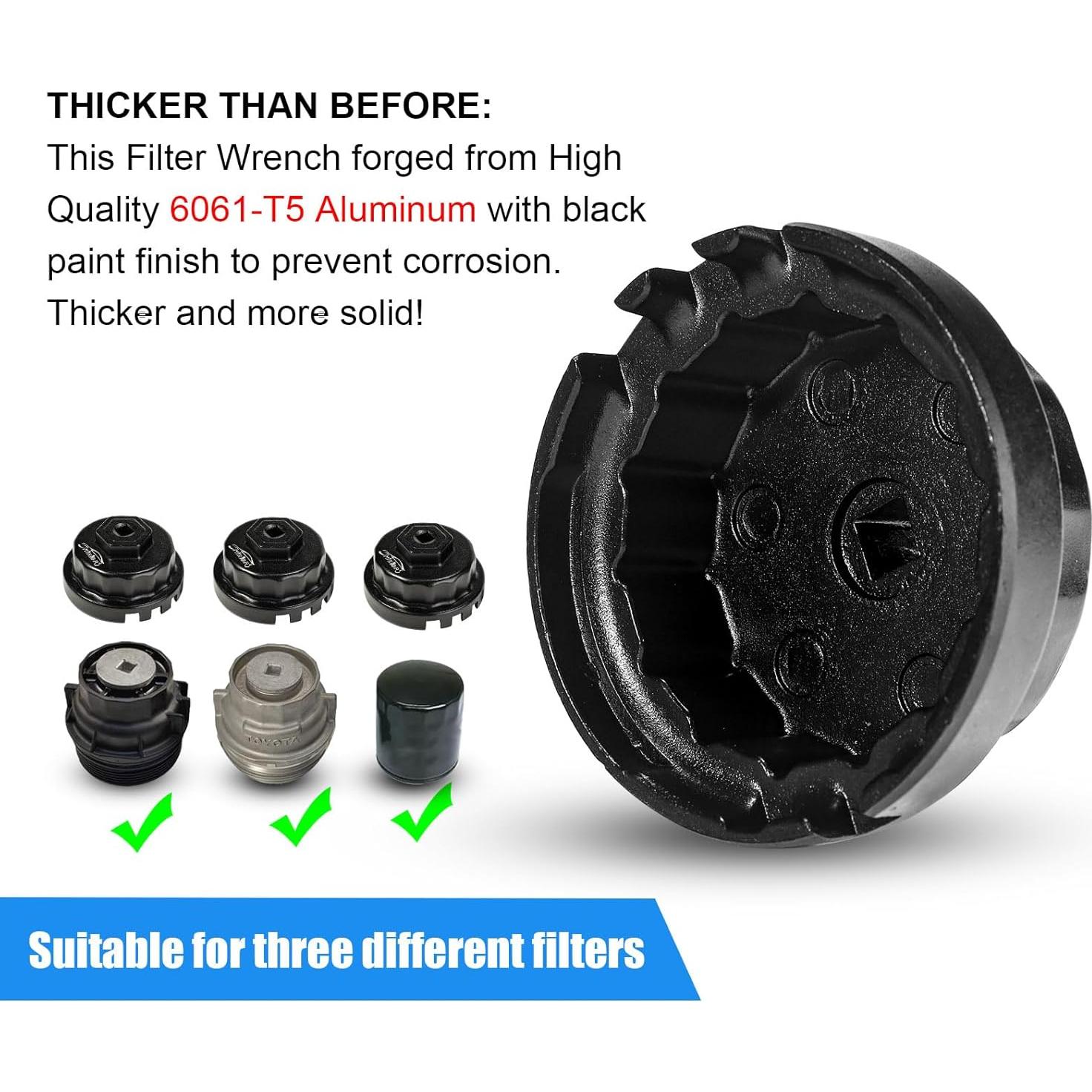 Llave de Filtro de Aceite 3mirrors 64mm para Toyota y Lexus