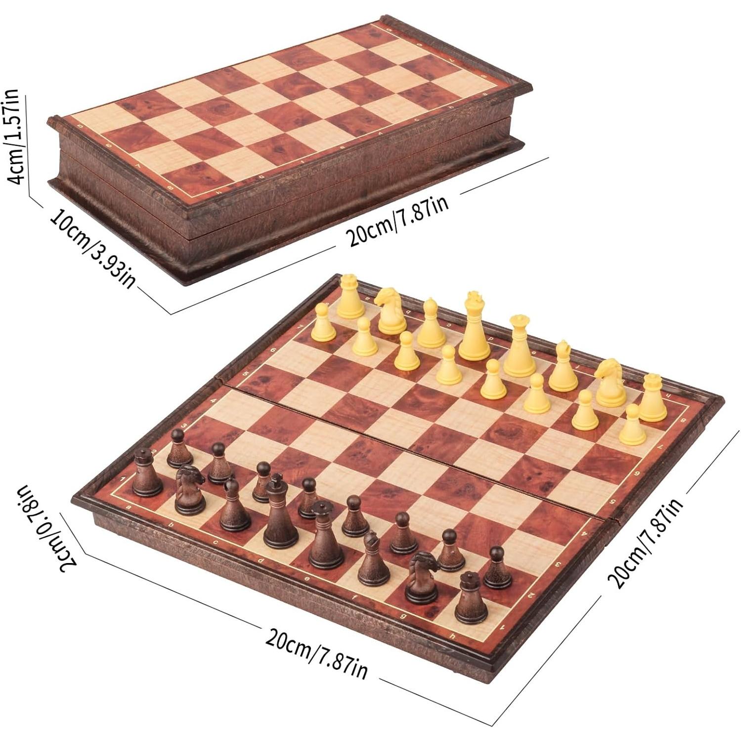 Juego de Ajedrez Magnético Mini 20x10 cm Plegable - Portátil