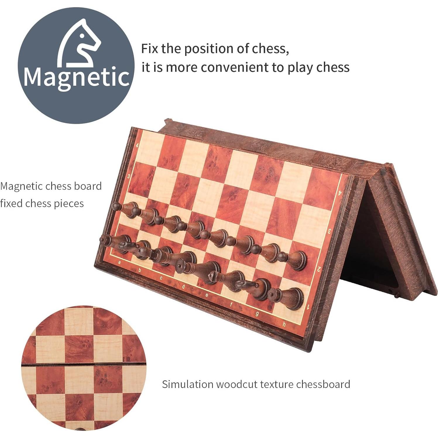 Juego de Ajedrez Magnético Mini 20x10 cm Plegable - Portátil