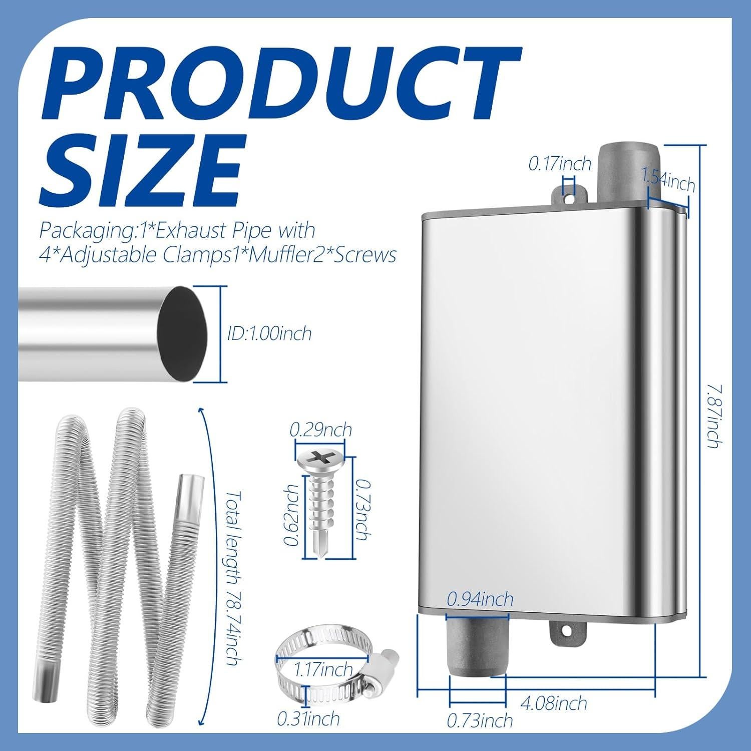 Tubería de Escape Diesel Carleef 199 cm con Silenciador