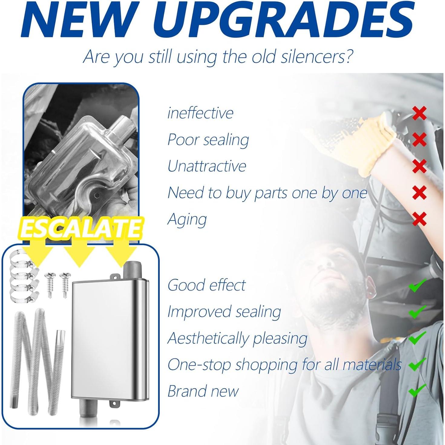 Tubería de Escape Diesel Carleef 199 cm con Silenciador