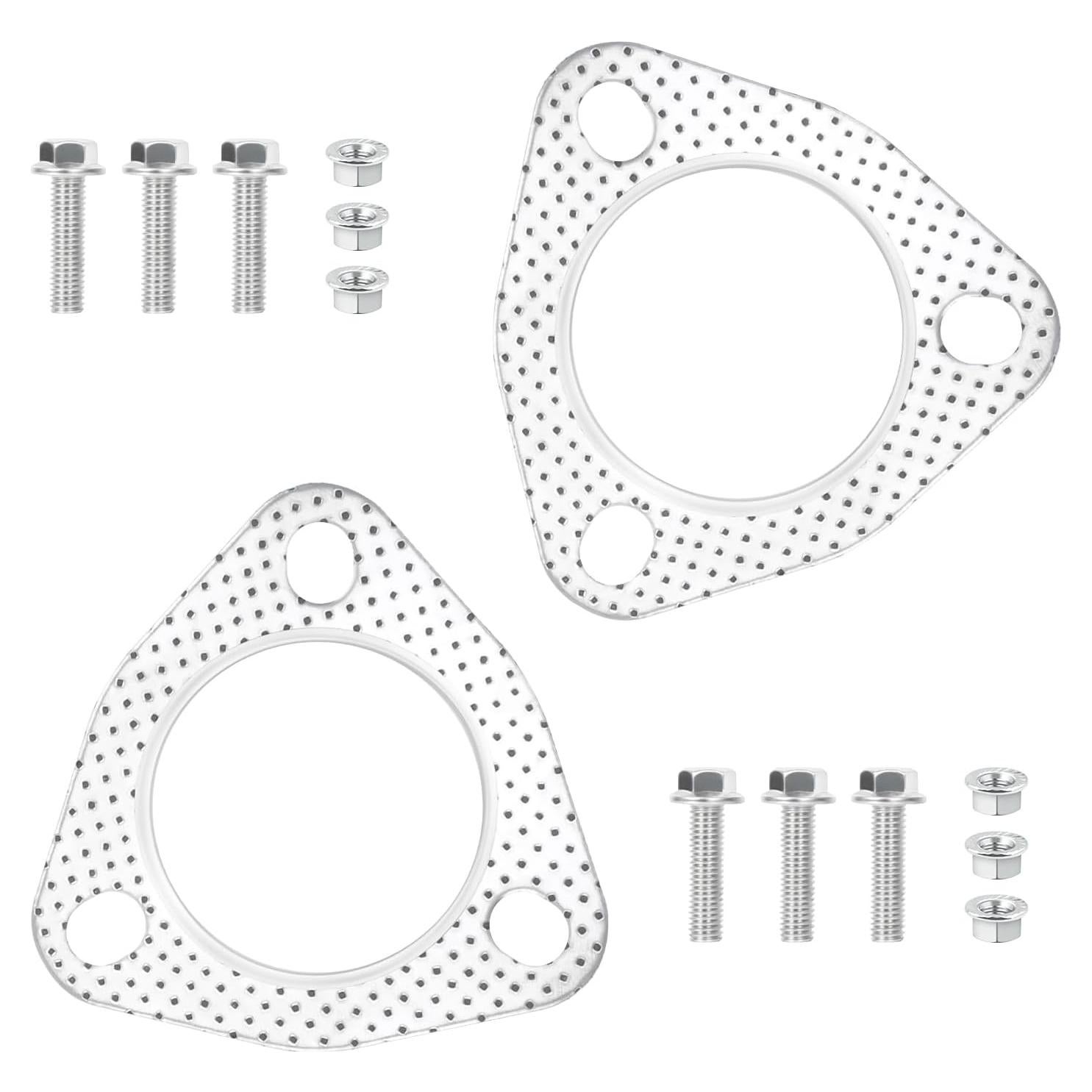 Juego de 2 juntas de brida de escape Carleef con tornillos