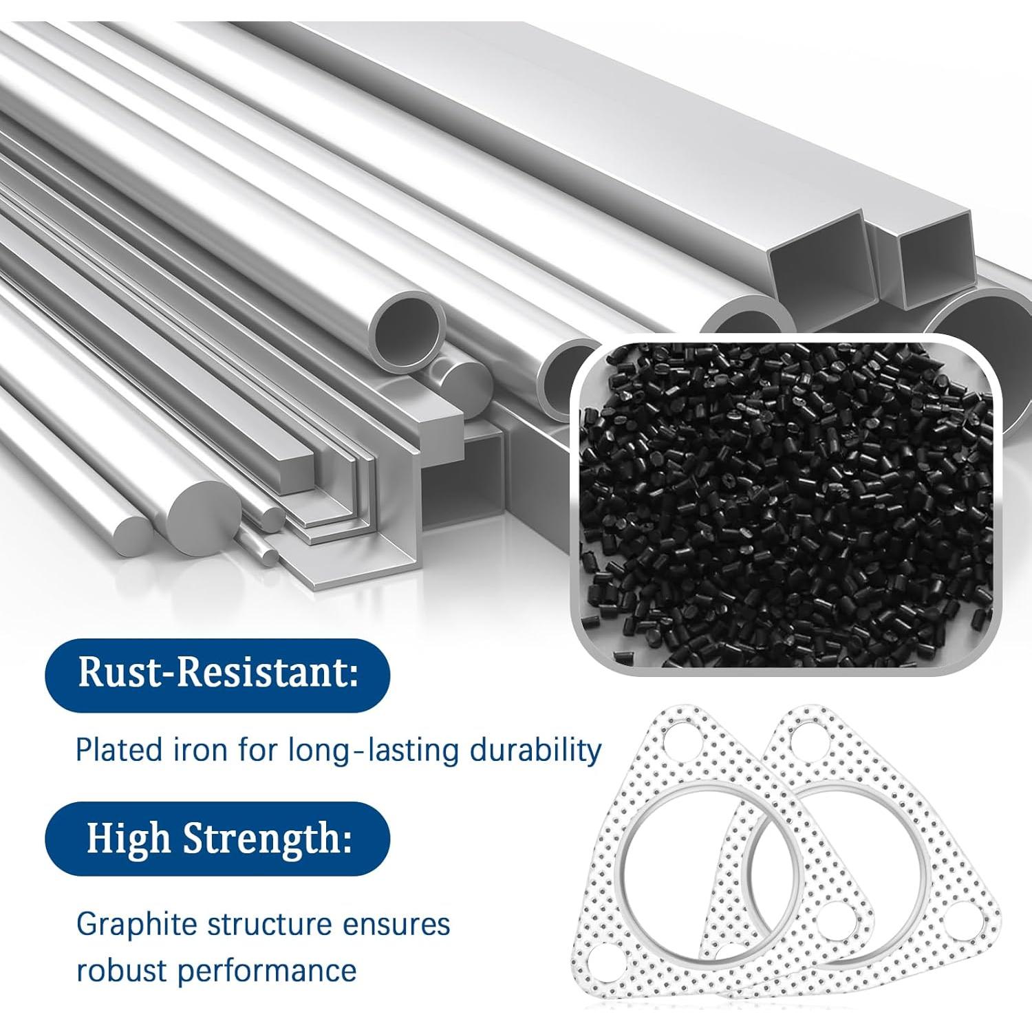 Juego de 2 juntas de brida de escape Carleef con tornillos