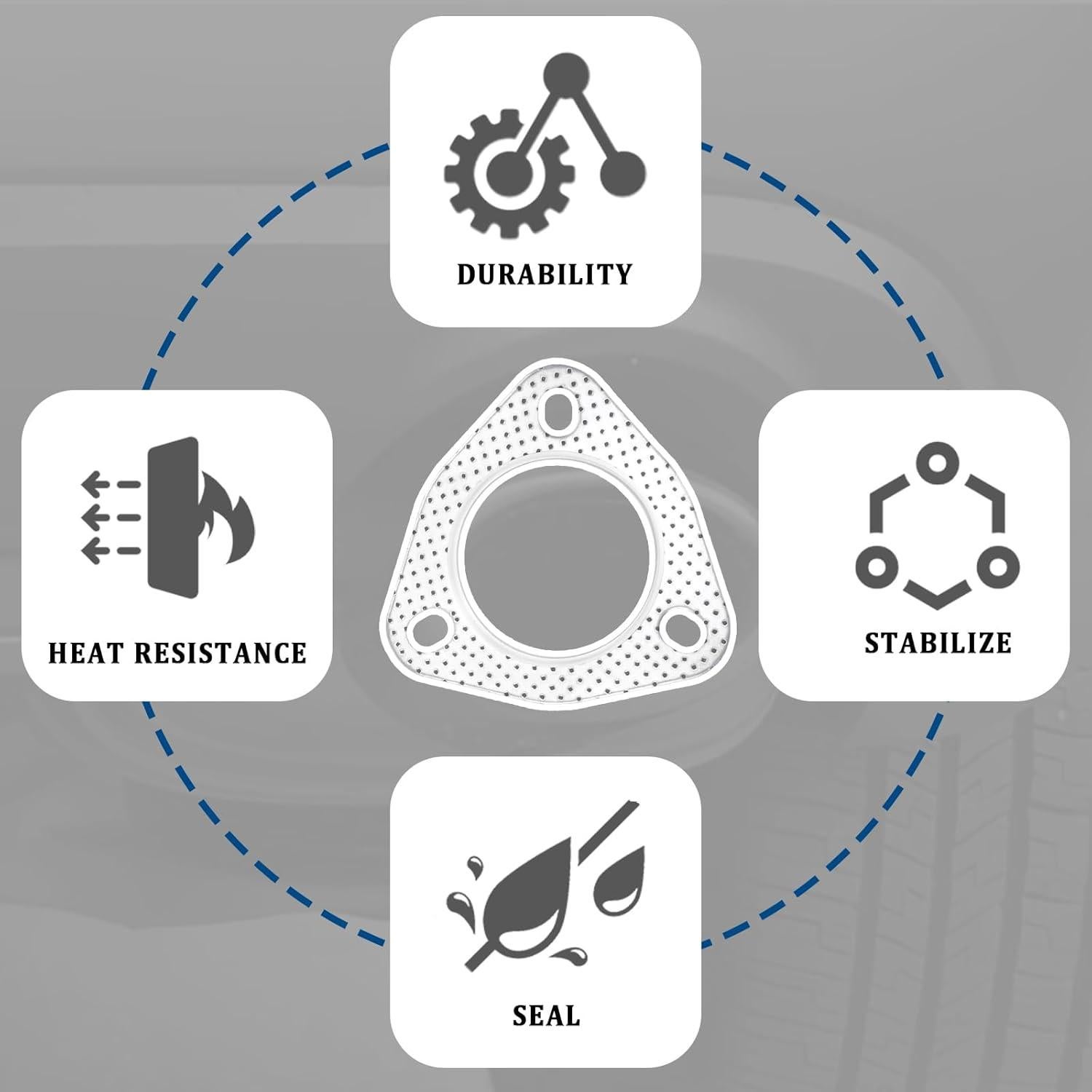 Juego de 2 juntas de brida de escape Carleef con tornillos