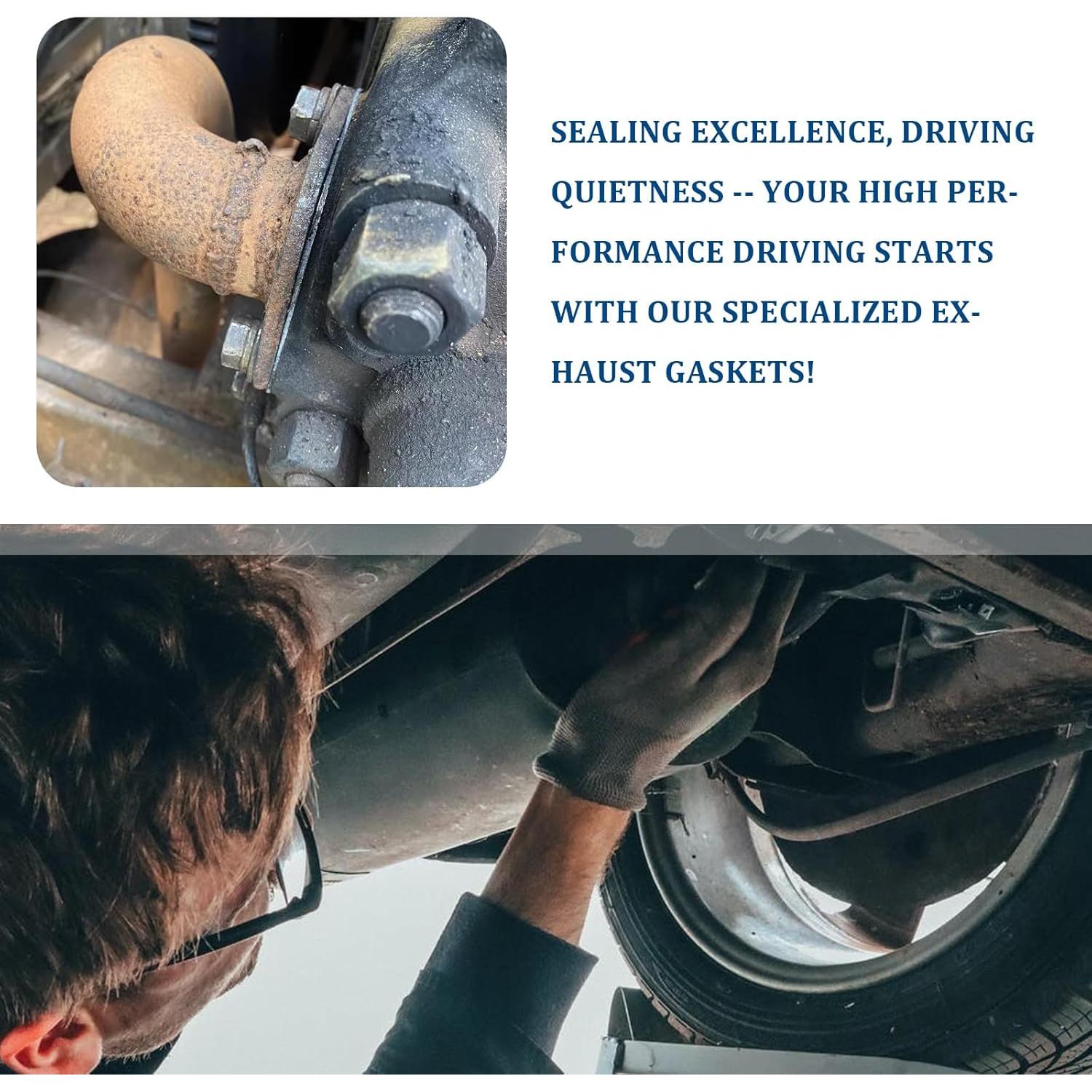 Juego de 2 juntas de brida de escape Carleef con tornillos