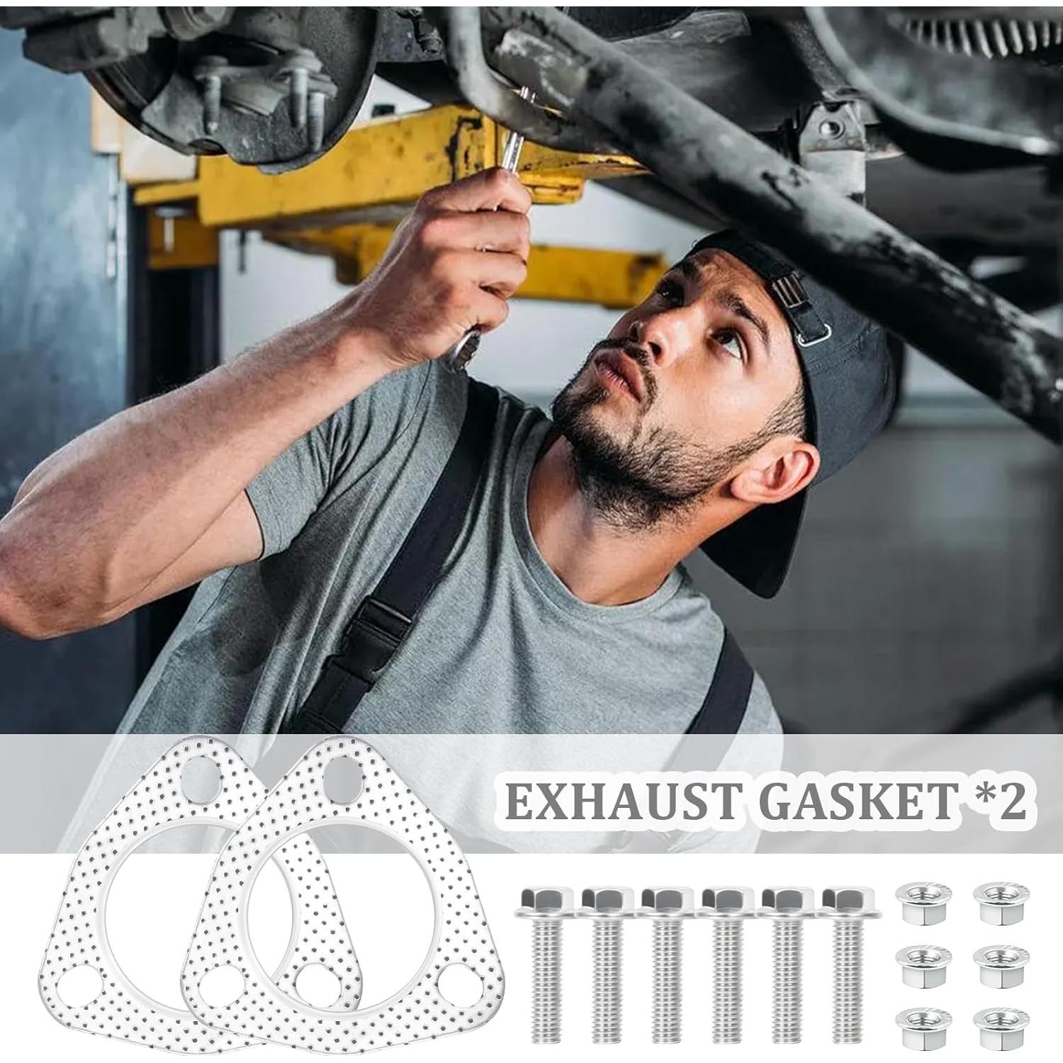 Juego de 2 juntas de brida de escape Carleef con tornillos