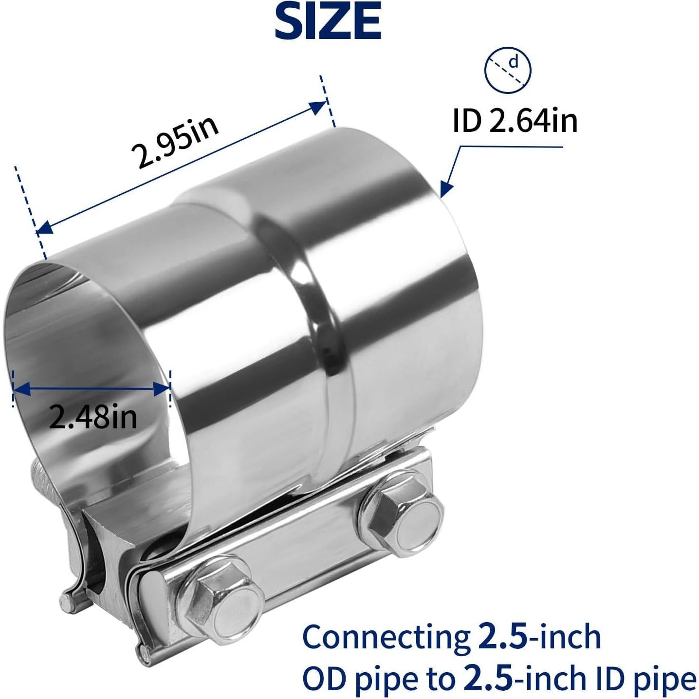 Abrazadera de escape HZYAMZ 001 acero inoxidable 2.5"