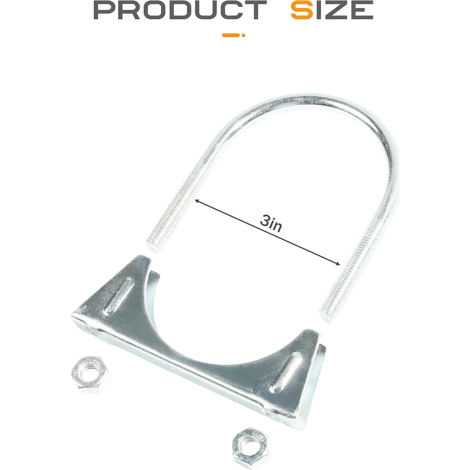 Abrazaderas de Escape SCUARI 3" Acero al Carbono 2 Pcs