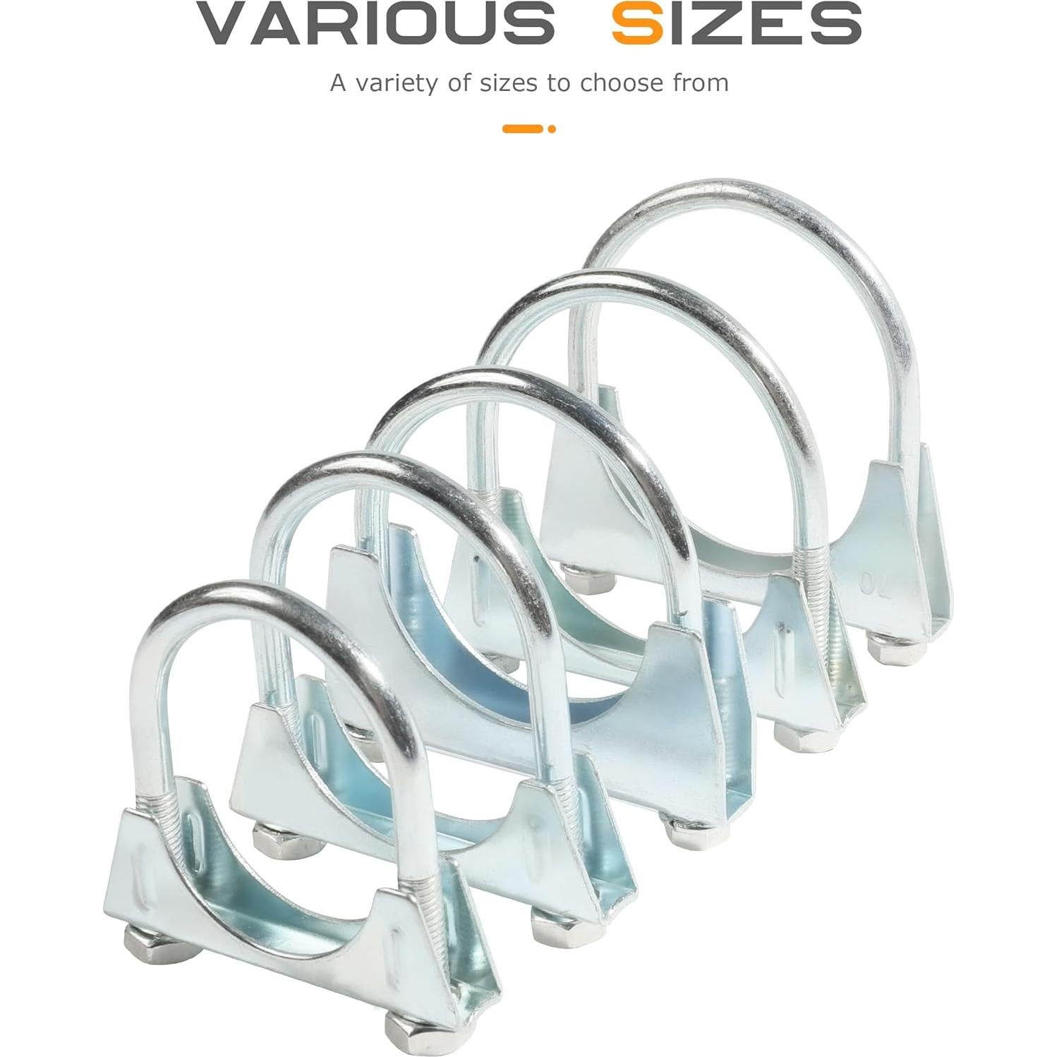 Abrazaderas de Escape SCUARI 3" Acero al Carbono 2 Pcs