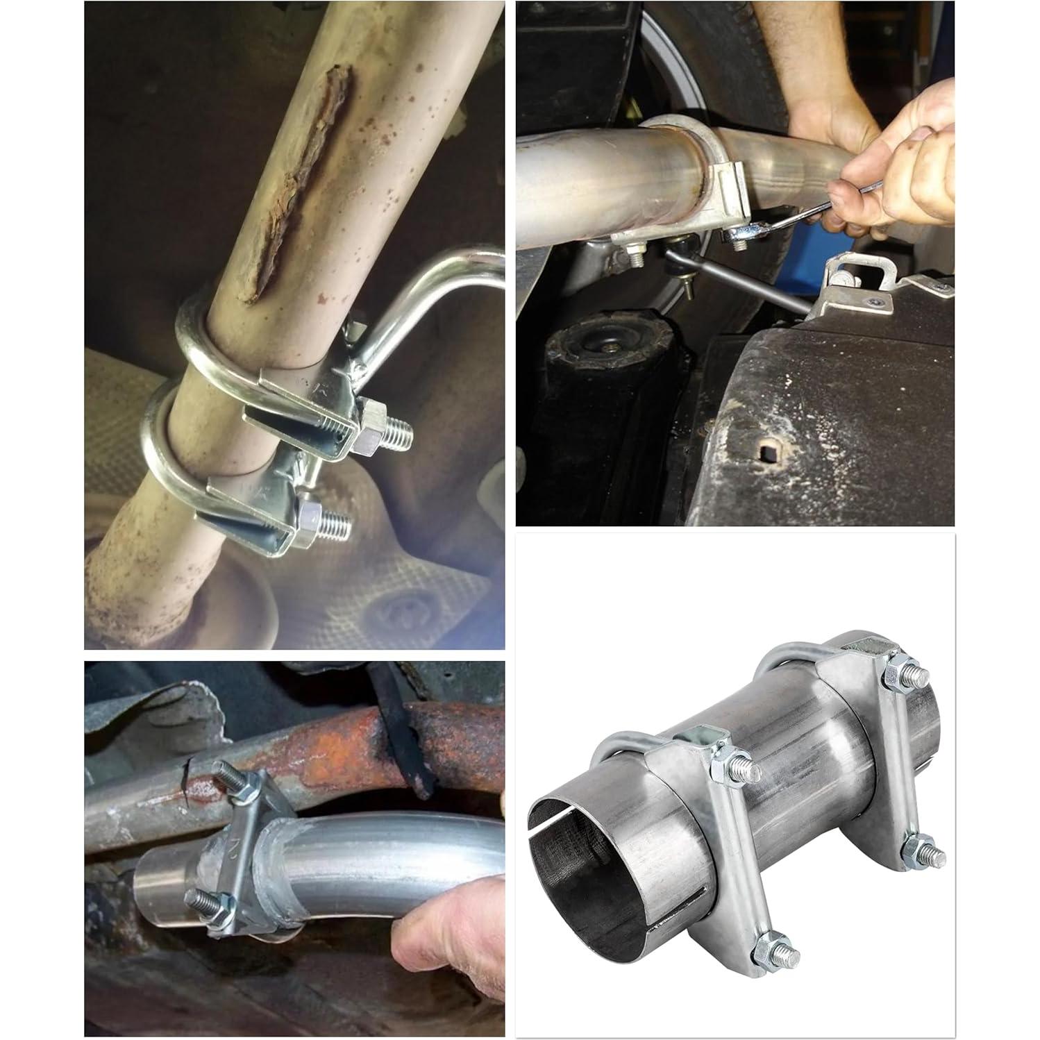 Abrazaderas de Escape SCUARI 3" Acero al Carbono 2 Pcs