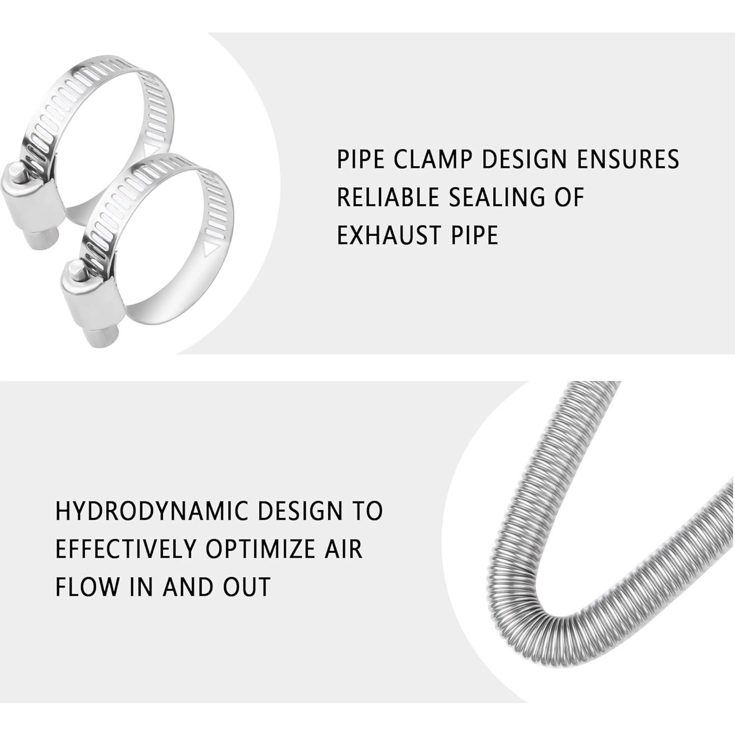 Tubería de Escape de Acero Inoxidable OFBAND 60cm para Calentador de Diésel