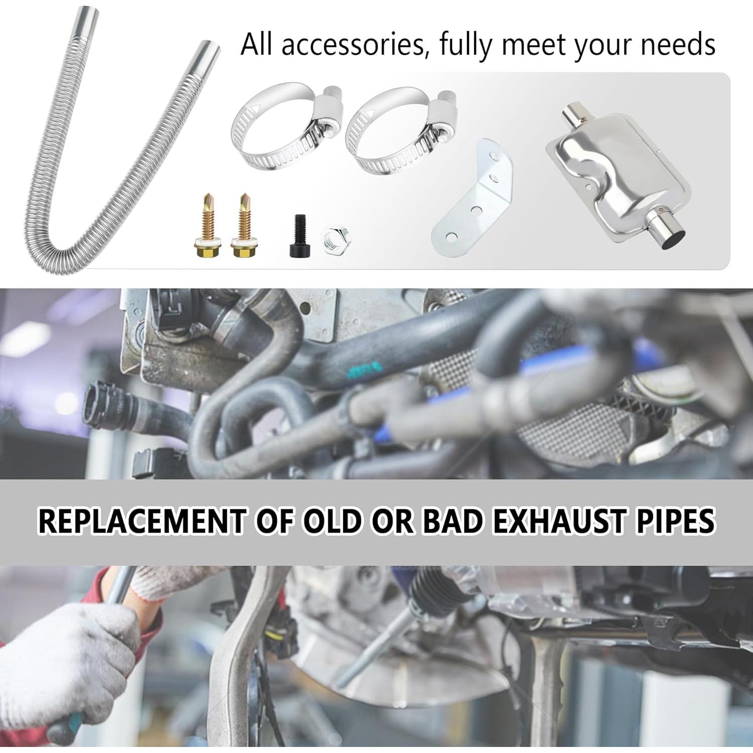 Tubería de Escape de Acero Inoxidable OFBAND 60cm para Calentador de Diésel