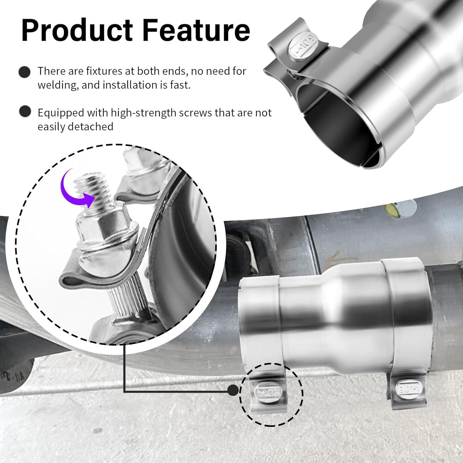 Adaptador de Escape Figpade 2.5 a 3 Pulgadas con Abrazaderas